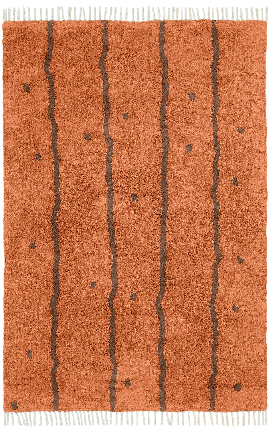 Ryetepper - Leora Natural Cotton Shaggy (oransje/brun) (Størrelse: 160 x 230 cm)
