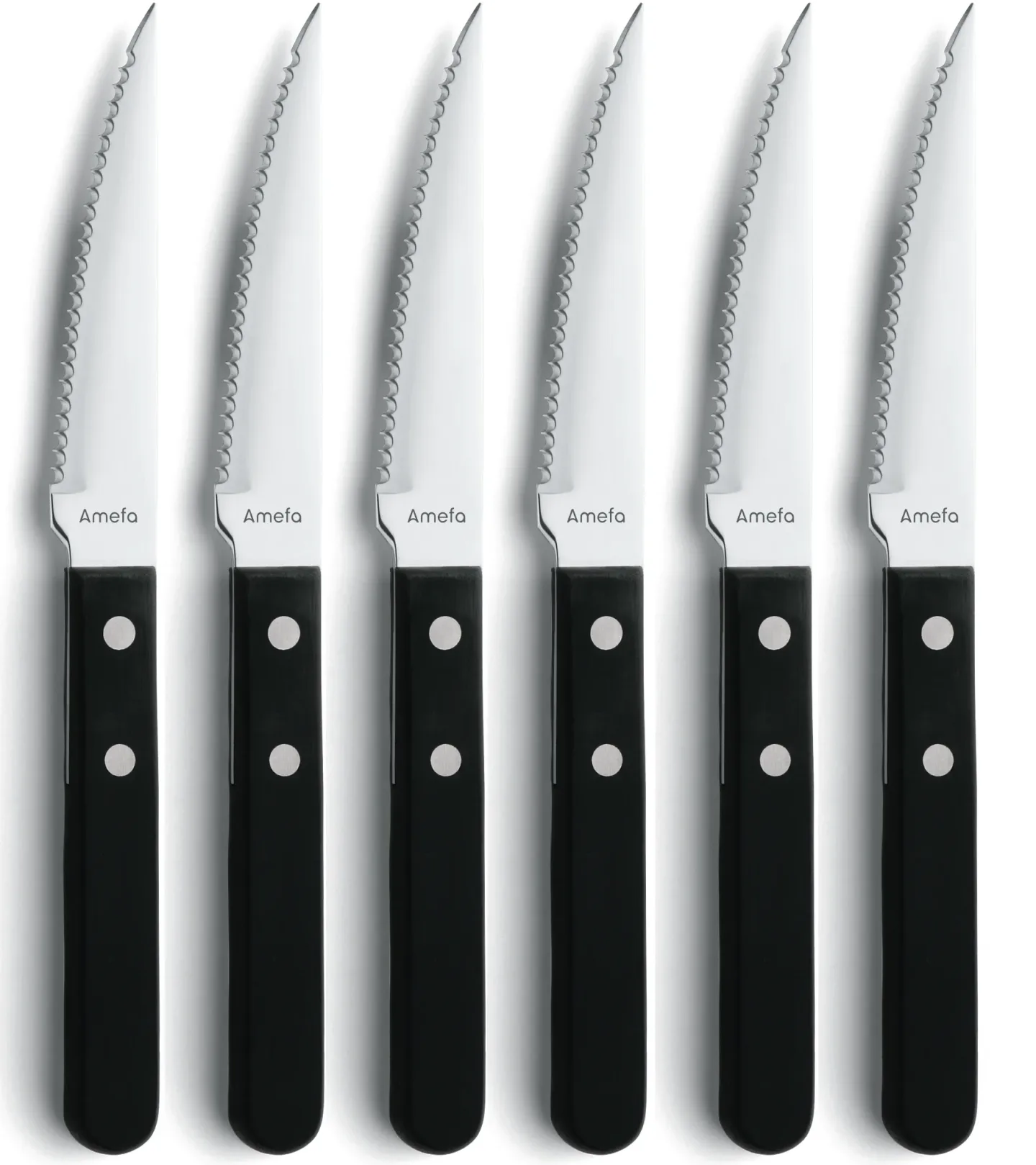 Amefa Pizza Noir Grillmesser 6er-Pack Schwarz