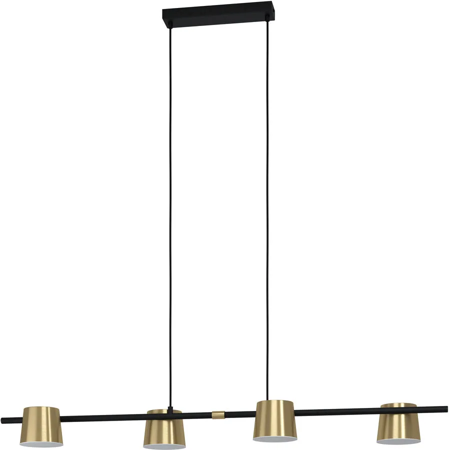 Eglo Pendellampe Altamira Schwarz Stahl 21 cm 150 cm - Farbe: Schwarz/Messing - LED - LED Energiesparlampen