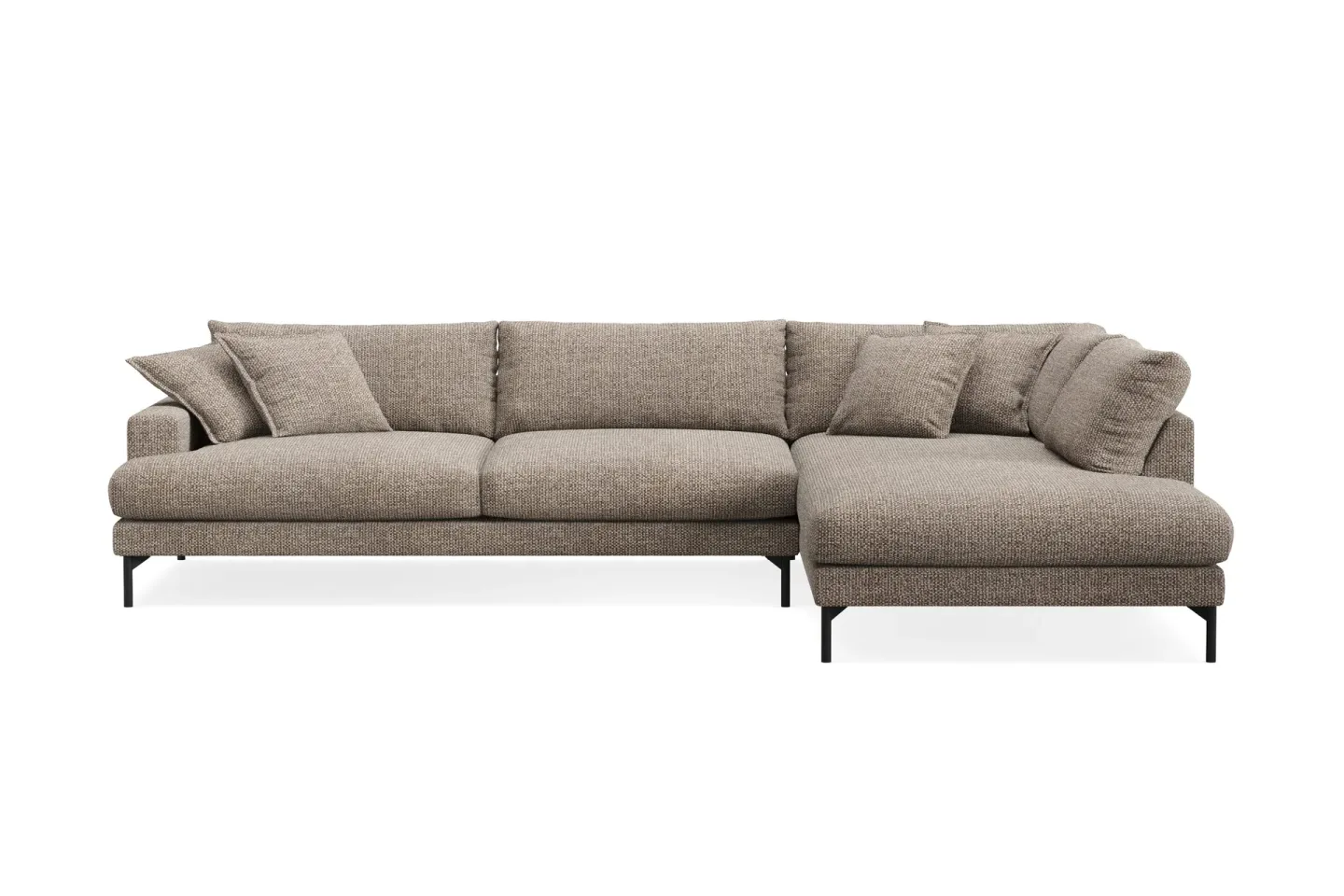 Menard Premium 5-sits Högervänd L-formad Djup Schäslongsoffa i Chenille - Brun