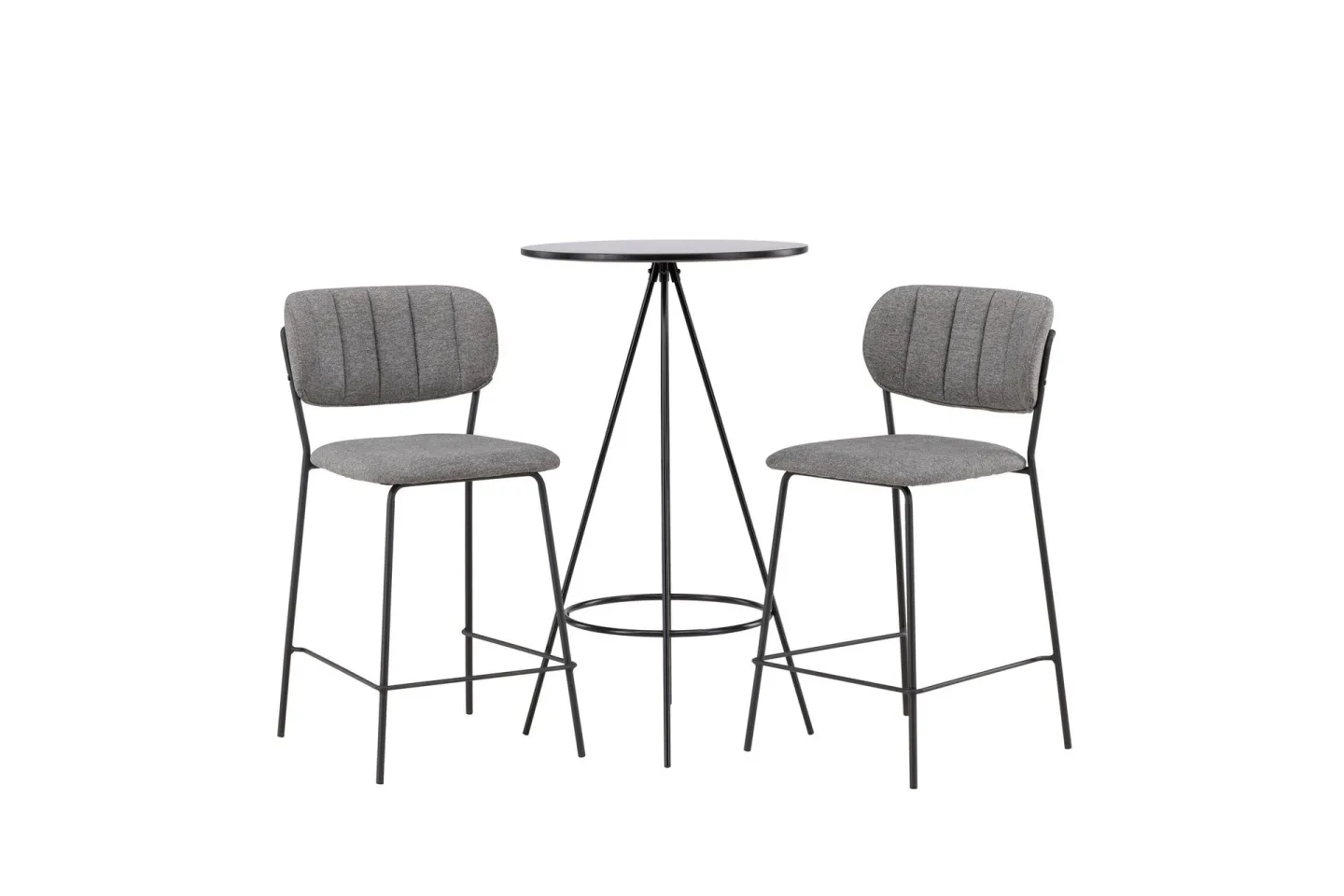 Bistro Matgrupp 60 cm Rund med 2 Bell stolar - Svart