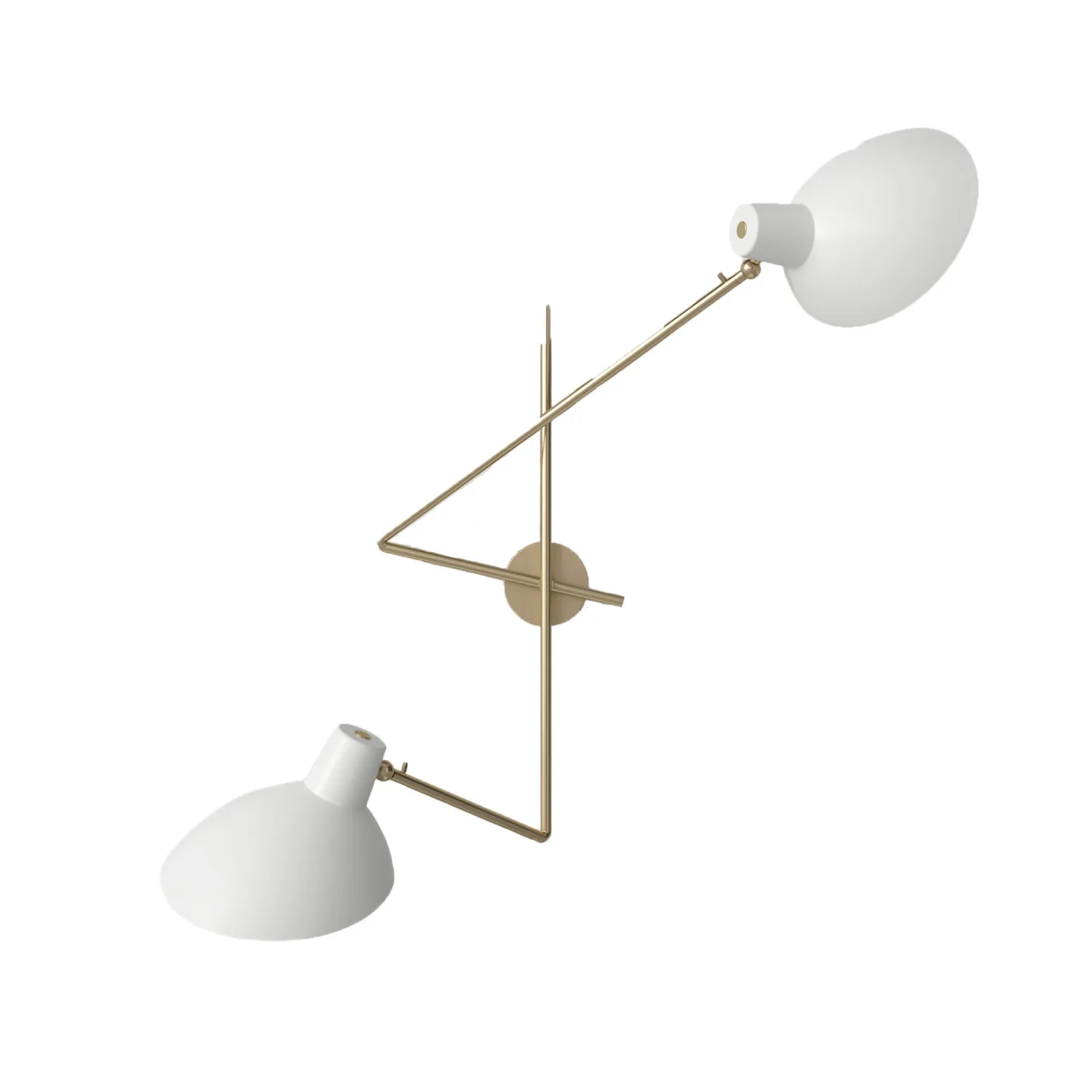 Astep - VV Cinquanta Twin, Brass Mount, White Reflectors - Vägglampor - Vittoriano Viganò - Vit - Metall