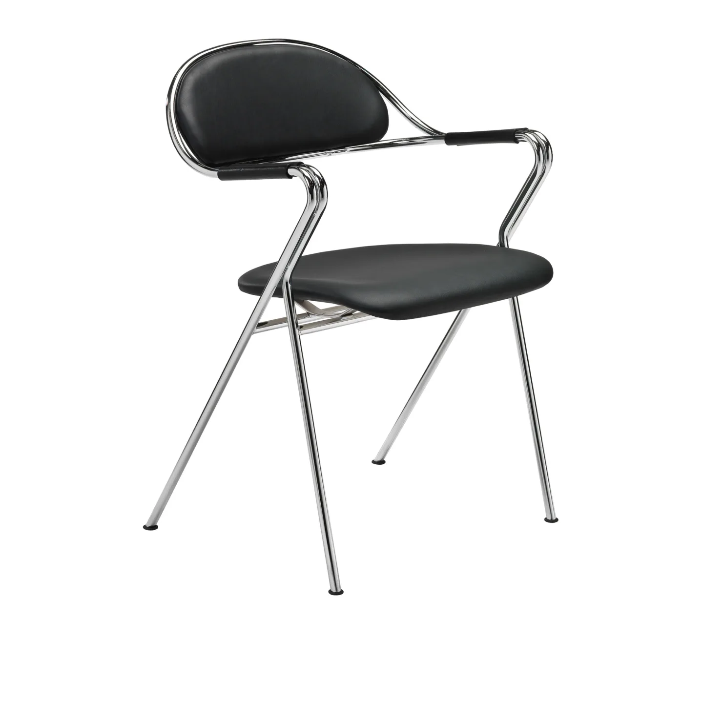 Bruno Mathsson International - Mi 065 BM65 - Läder Elmosoft 99999 - Matstolar - Bruno Mathsson - Svart - Läder/Metall