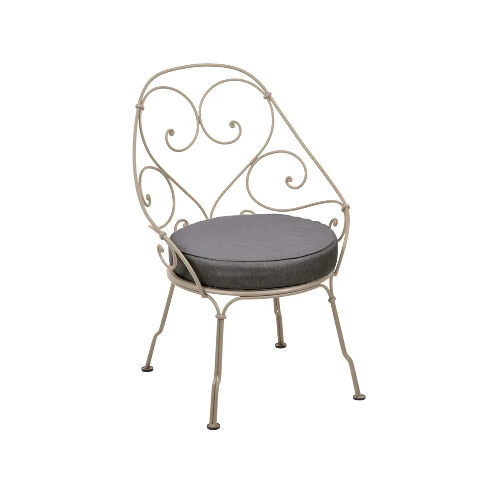 Fermob 1900 Cabriolet karmstol Nutmeg (beige), graphite grey dyna