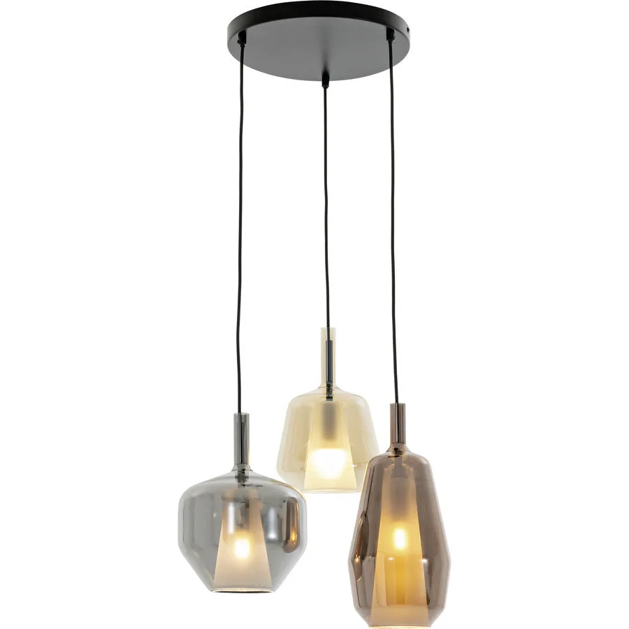 Pendellampe Marla Grau Glas/Metall 30 cm 120 cm - Farbe: rauchgrau - Material: Metall/Glas