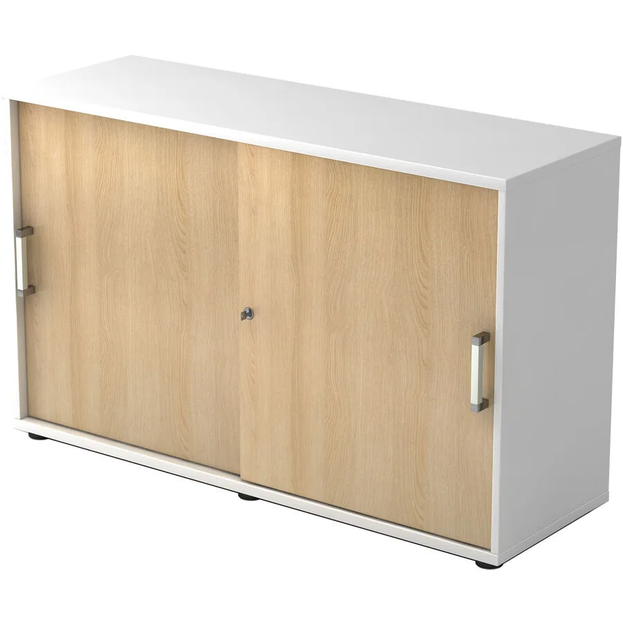 Aktenschrank Office Eiche Dekor, Weiss Holzwerkstoff B 120 cm H 74.8 cm