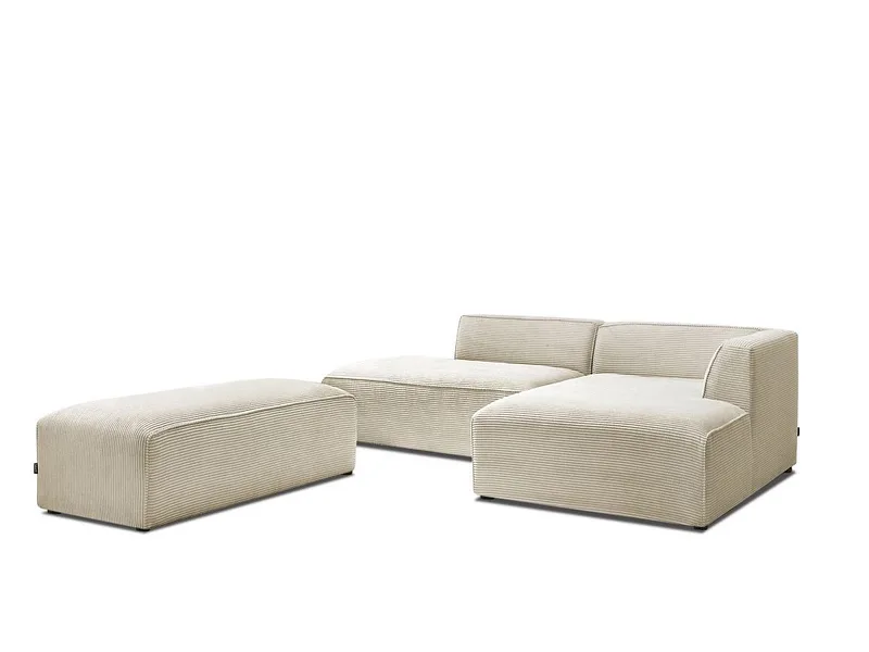 Ecksofa BOBOCHIC MEGEVE Cord-Stoff beige