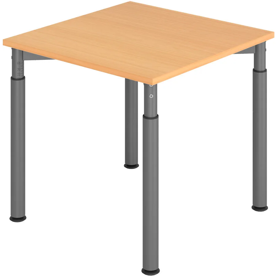 Schreibtisch Office buche Holzwerkstoff Höhenverstellbar B 80 T 80 cm