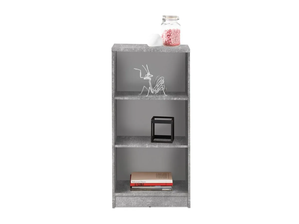 Bücherregal Standregal Betonoptik - weiß 54 x 111 cm - 2 Einlegeböden - OPTIMUS