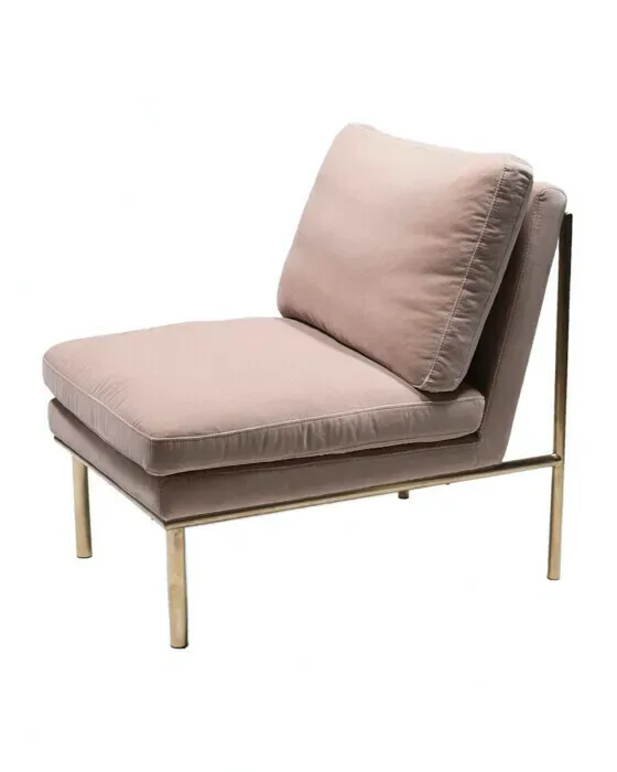 April Lounge Chair Ivory/Brass