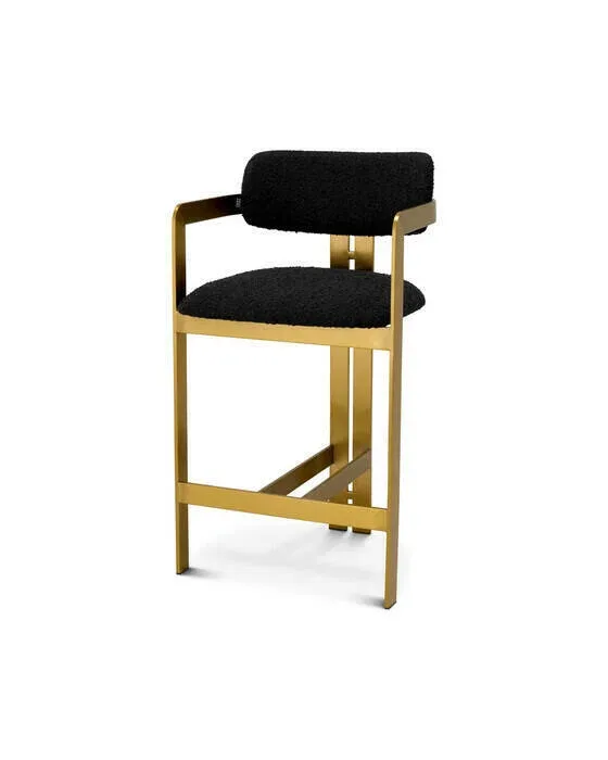 Donato Counter Stool Bouclé Black