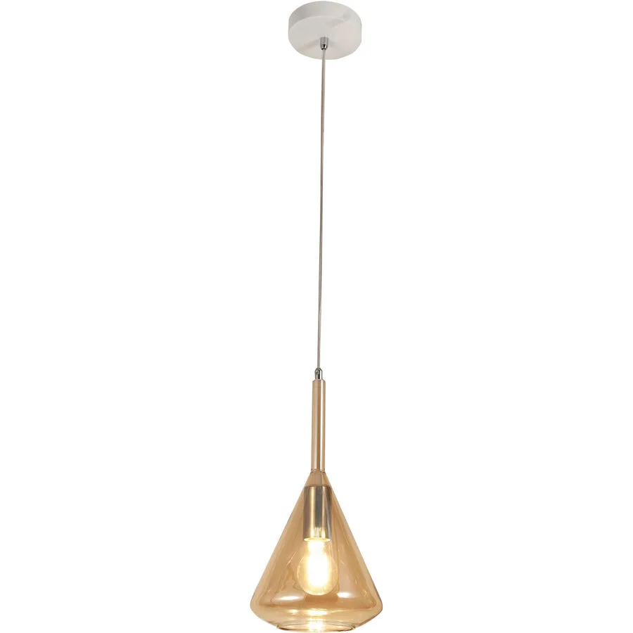Pendellampe Tulisa Gelb Glas/Metall 20 cm 200 cm - Farbe: amber - Material: Metall/Glas
