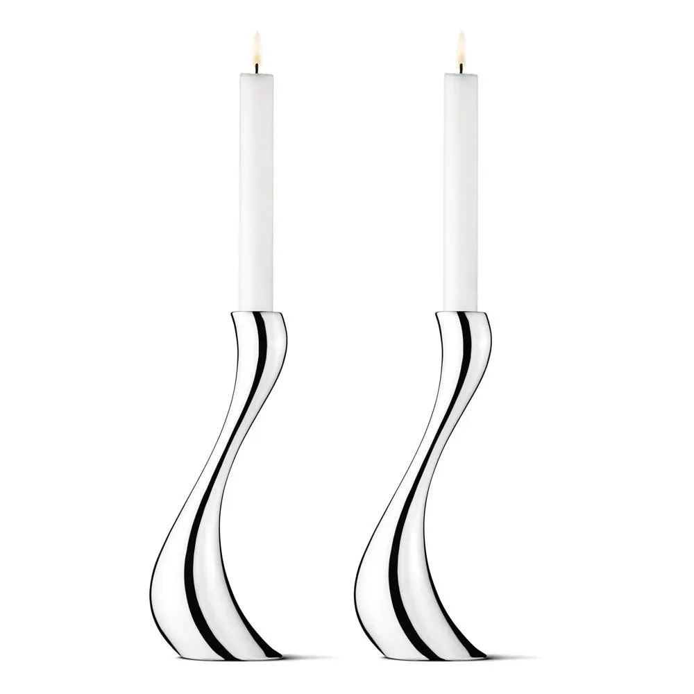 Georg Jensen Cobra ljusstake 2-pack stor, 24 cm