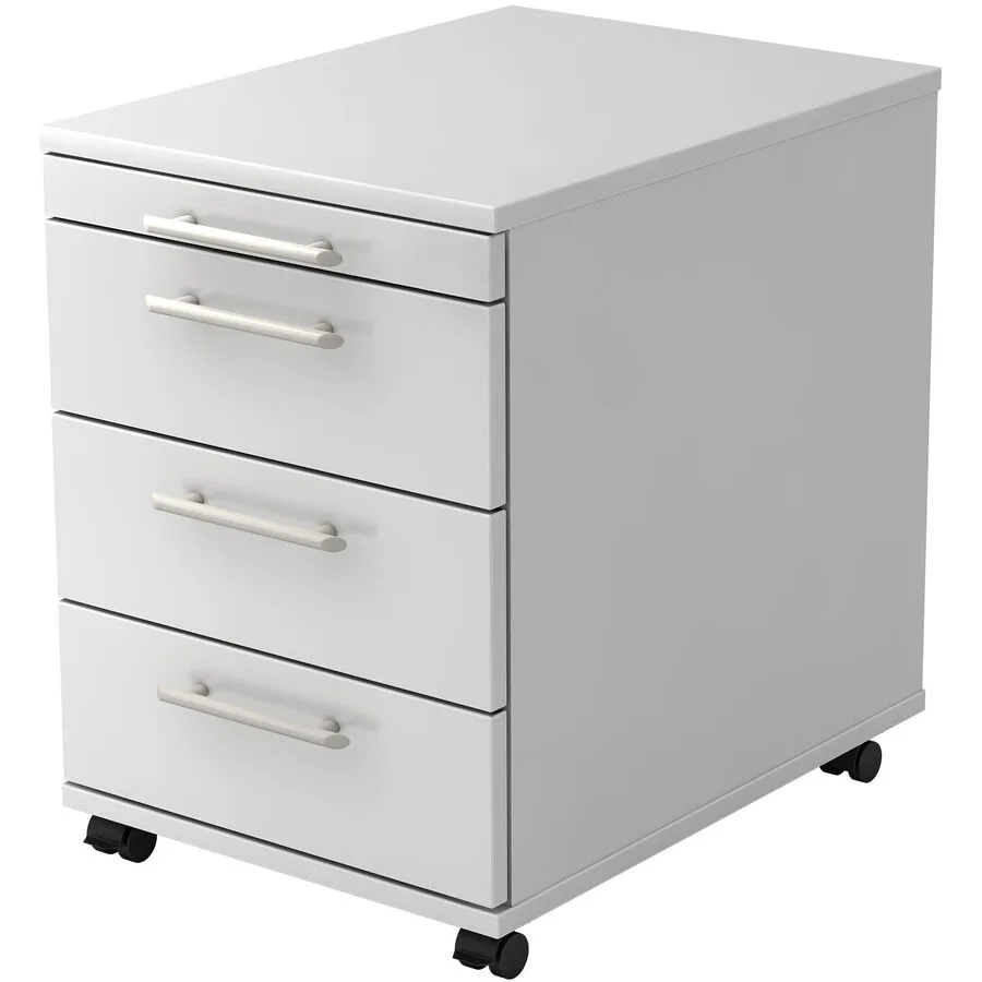 Rollcontainer Office weiss/Aluminium gebürstet Holzwerkstoff B 42.8 H 59 cm