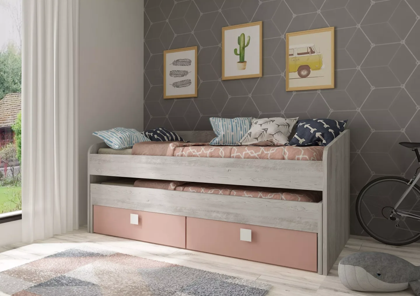 Drømmerom - Julius multiseng 90x200 - Antique Pink