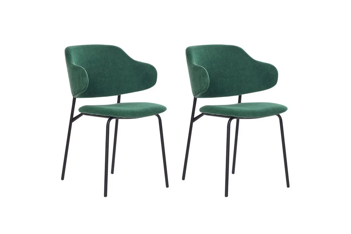 Set med 2 matstolar Kenai - Grön, Svart