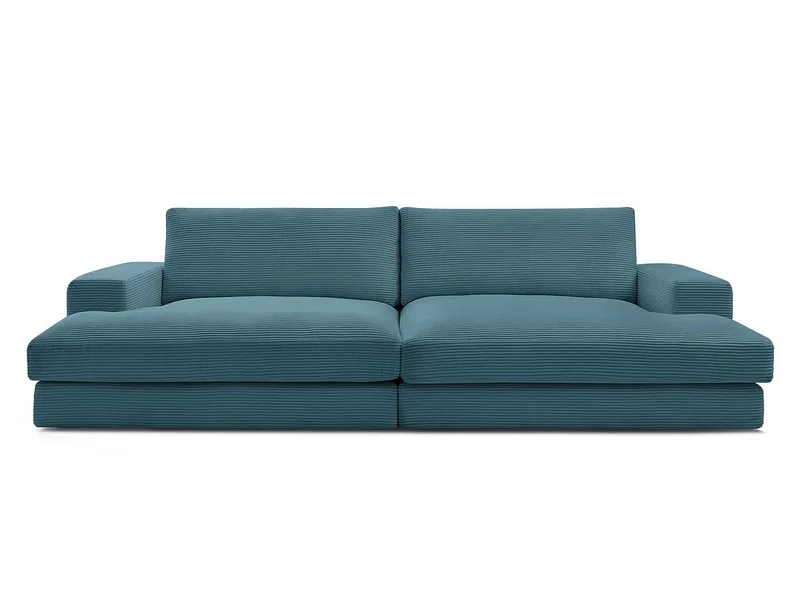 Sofa BOBOCHIC LEONARD Cord-Stoff hellblau