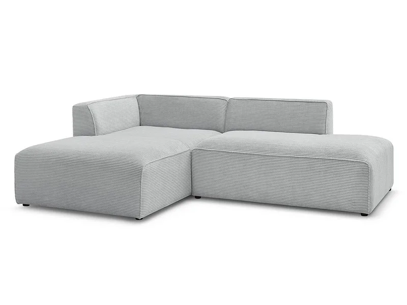 Ecksofa BOBOCHIC MEGEVE Cord-Stoff hellgrau