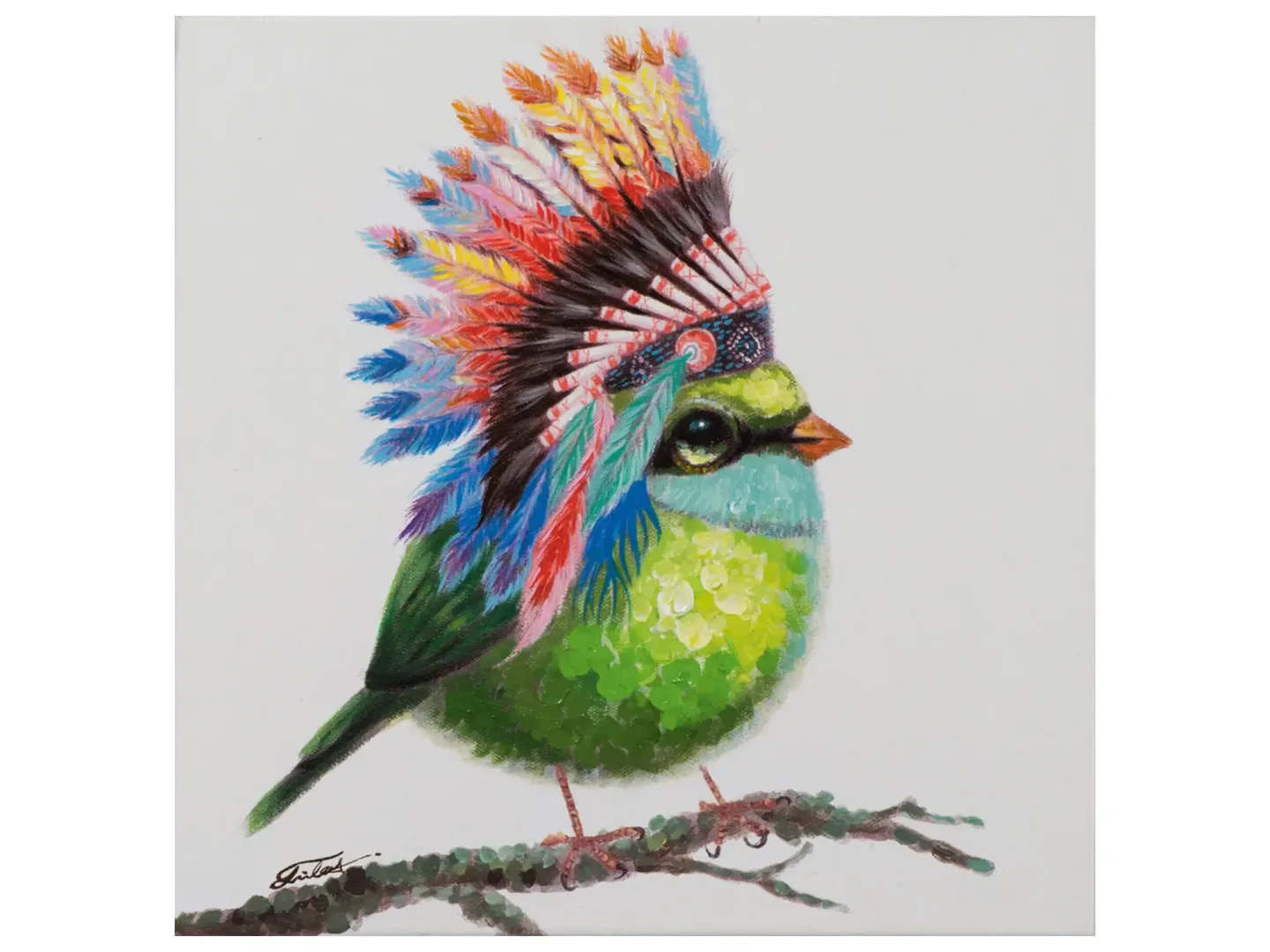image LAND Bild Vogel mit Indianerperücke | Schubiger Möbel