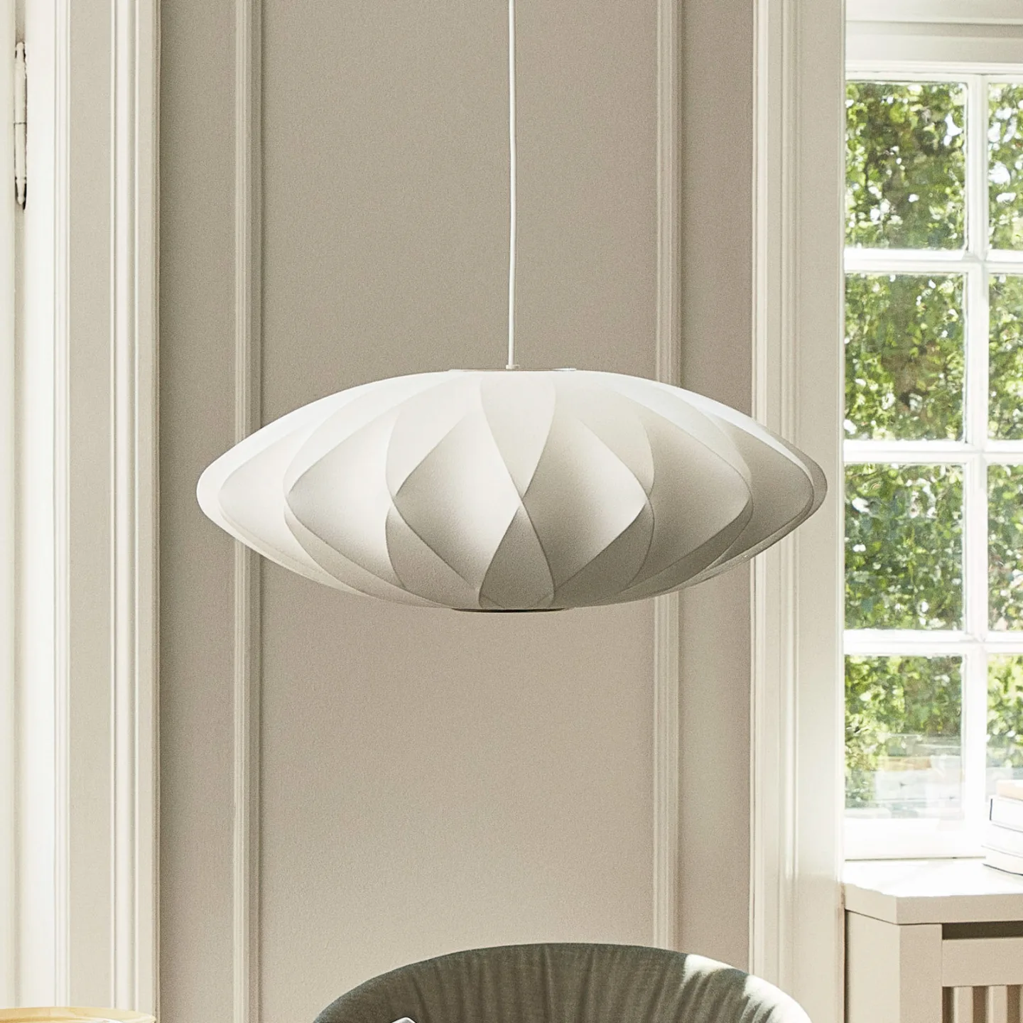 Nelson Saucer Crisscross Bubble hængelampe, Ø 44,5 cm - HAY Nelson Saucer Bubble Crisscros - Stue - Design - Plastik - Med én lyskilde