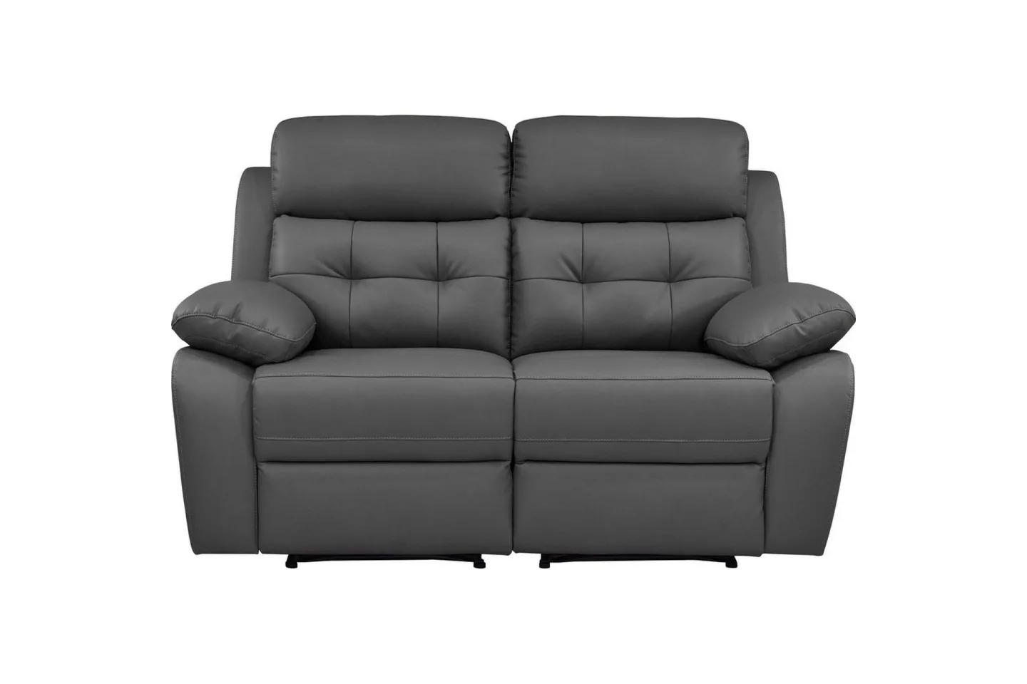 2-sitssoffa Lannilis Grå, PU/trä/metall - Grå, PU/trä/metall