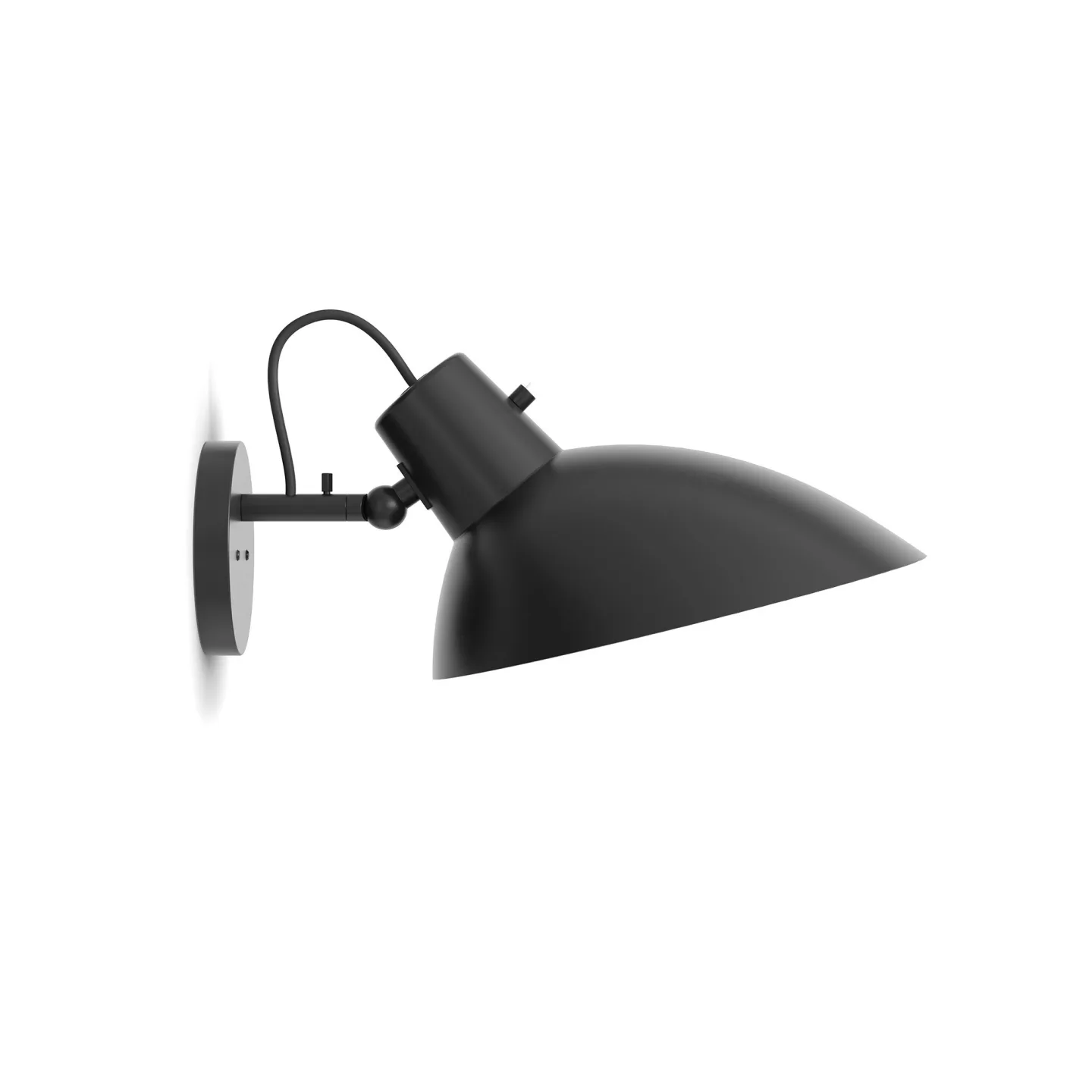 Astep - VV Cinquanta Wall, Black Mount, Black Reflector with Switch - Sänglampor - Vittoriano Viganò - Svart - Metall
