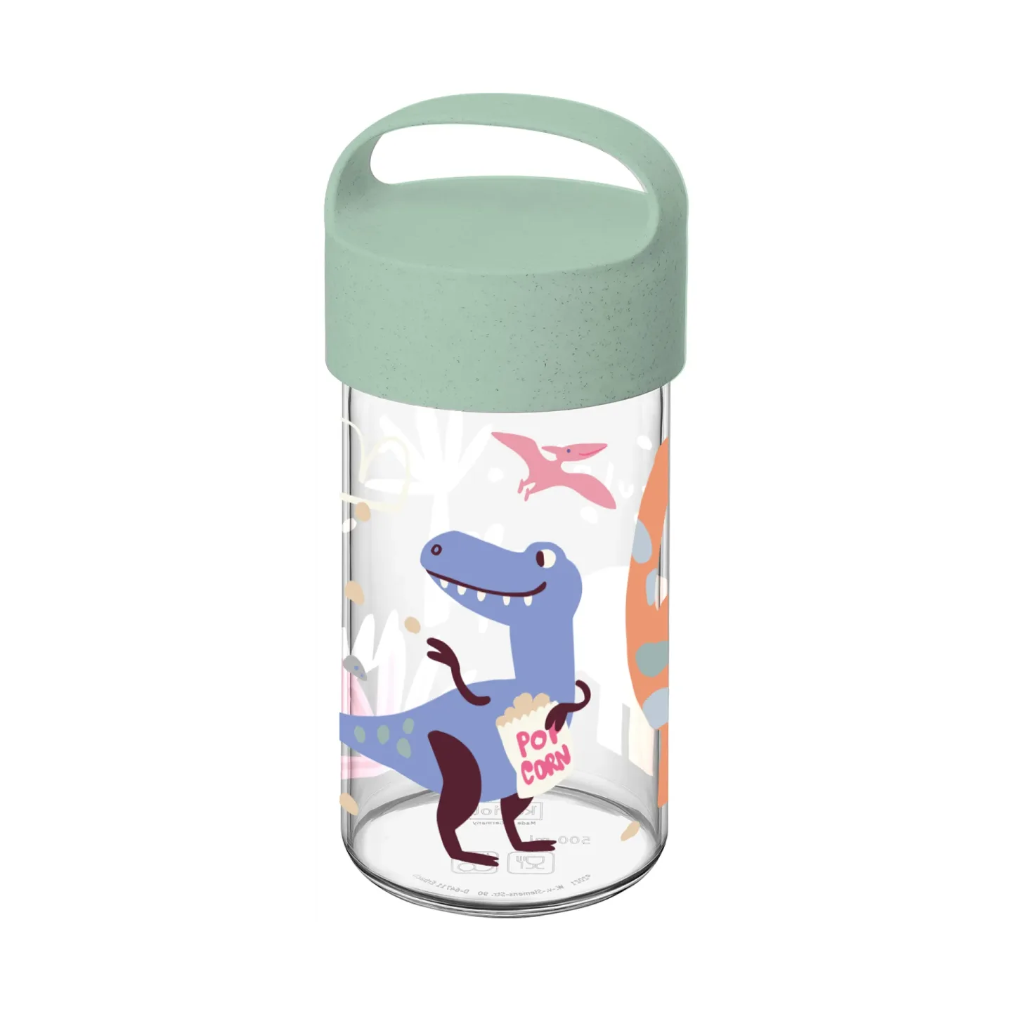 Koziol Buddy Snack Trinkflasche 50 cl Dinosaurier