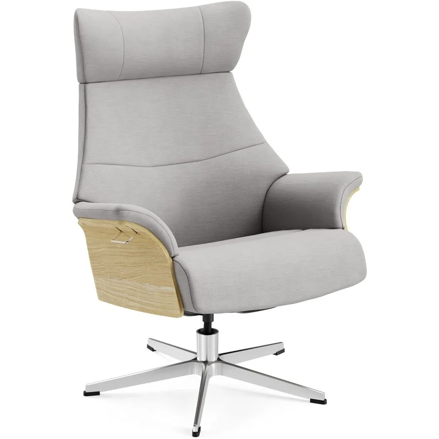 Conform Sessel Airness Grau/Beige/Silber Stoff/Holz/Aluminium 81 cm 163 cm - Farbe: 08 light grey - Material: Stoff, Eiche, Aluminium - Möbel