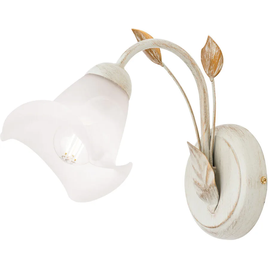 Wandlampe Sisi Beige Stahl 25 cm - Farbe: ELFENBEIN