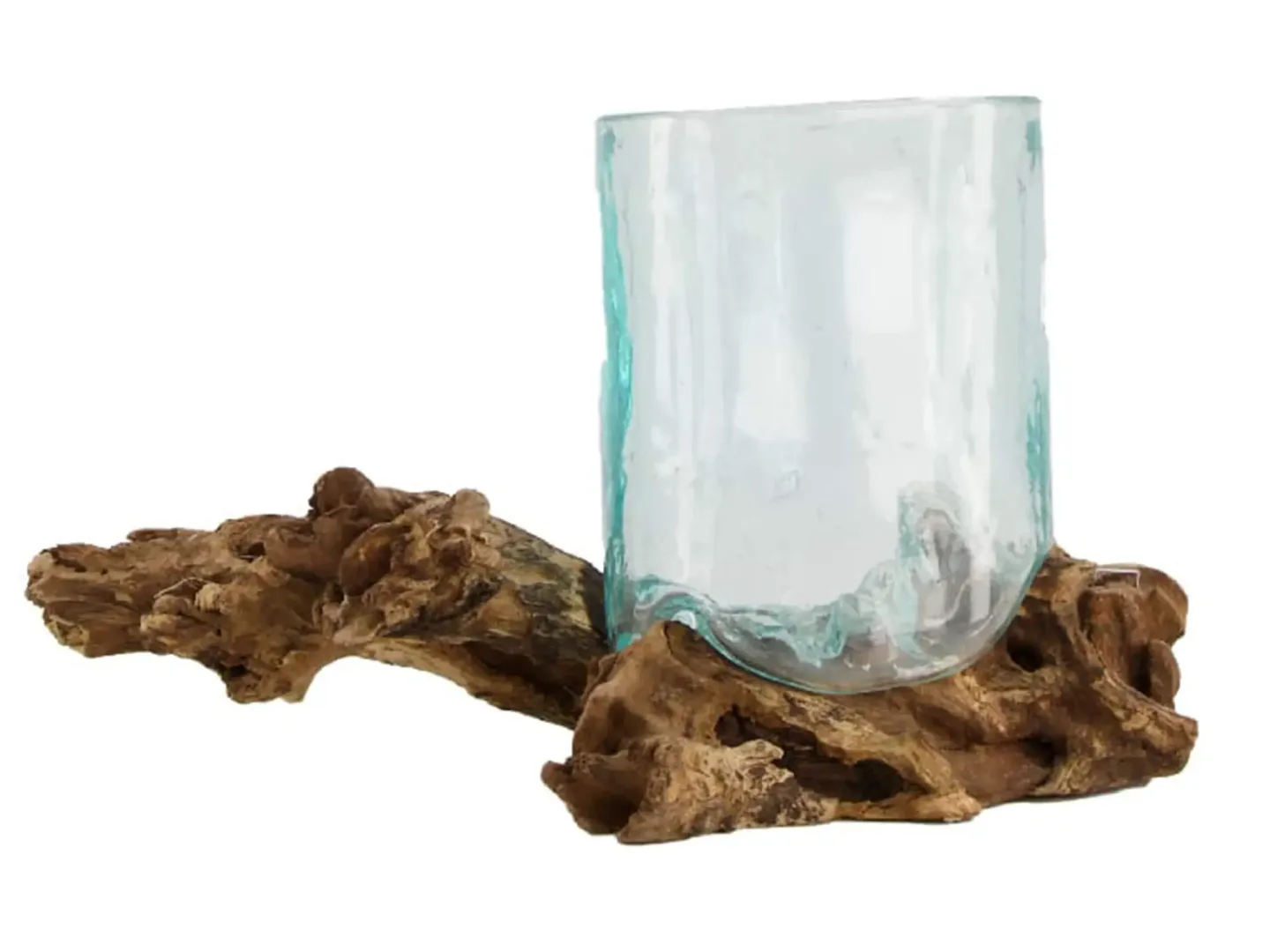 Decofinder Windlicht Wurzel mit Glas H: 15 cm | Schubiger Möbel