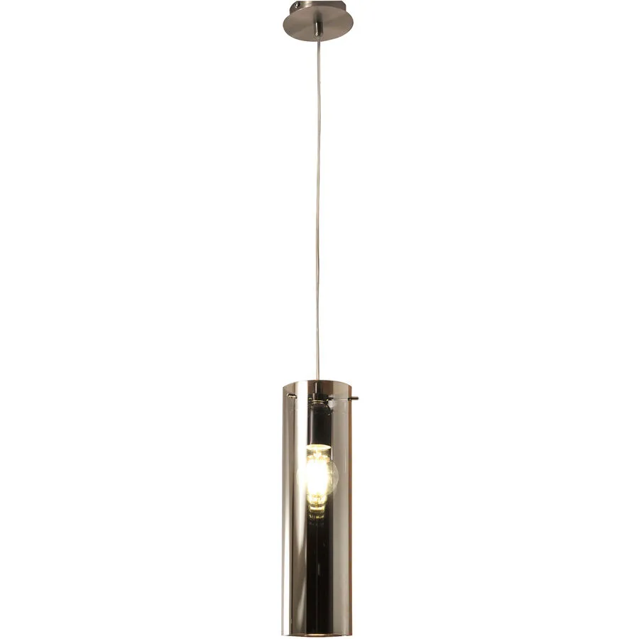Pendellampe Syra Grau Metall 200 cm - Farbe: Nickel satiniert