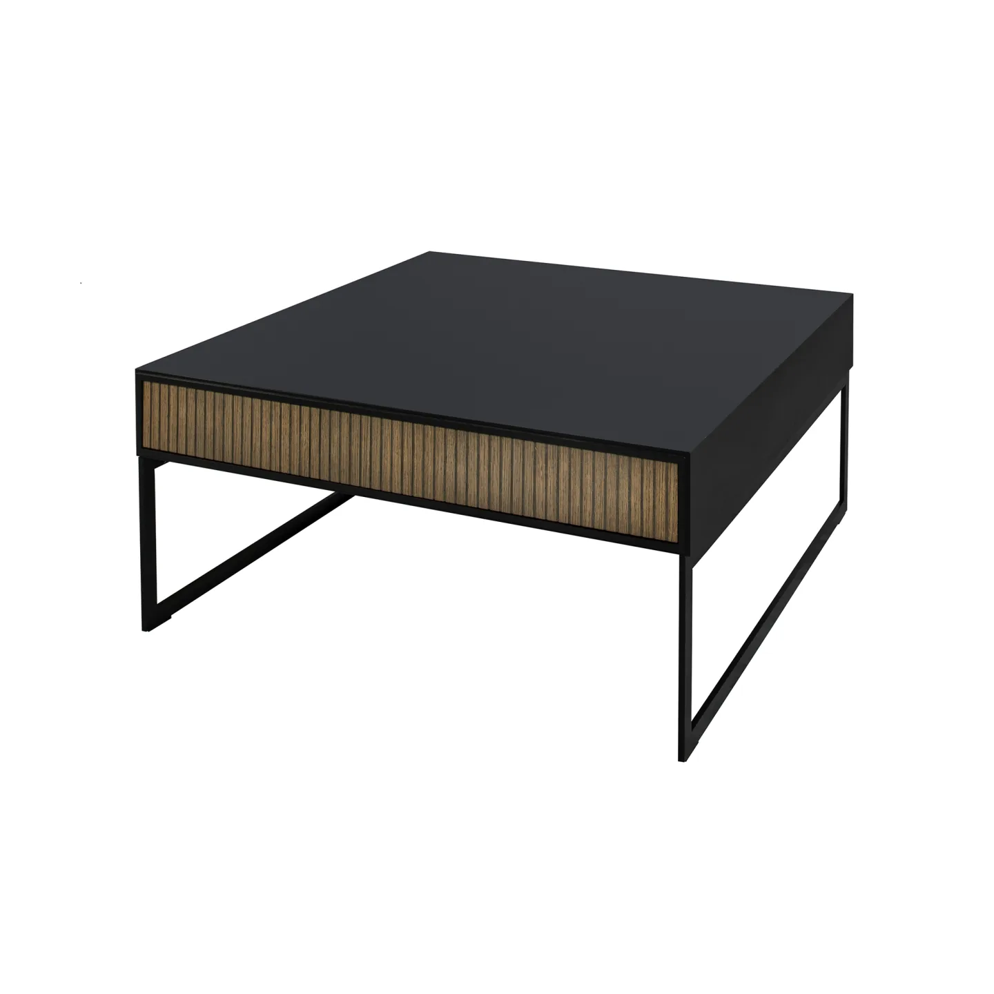 Englesson - Line 100 x 100 cm 6771BW-B Burned Walnut / Black - Soffbord - Svart - Metall/Trä