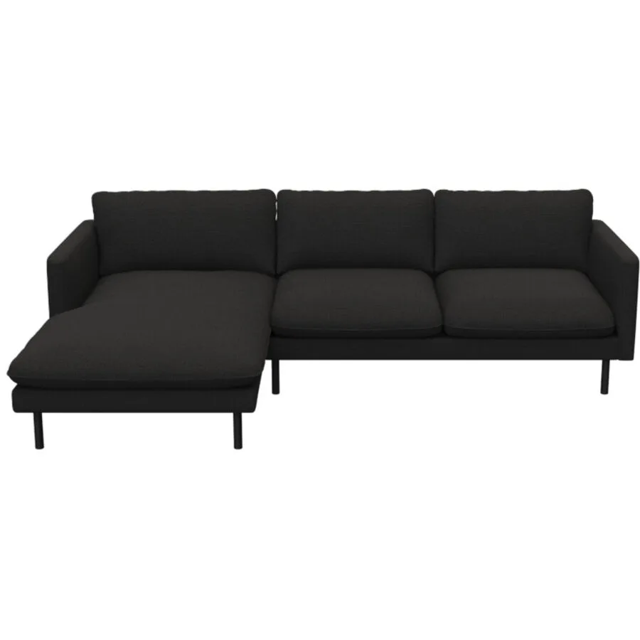 Sofa Valentino Links Stoff dunkelgrau B 253 T 165 cm