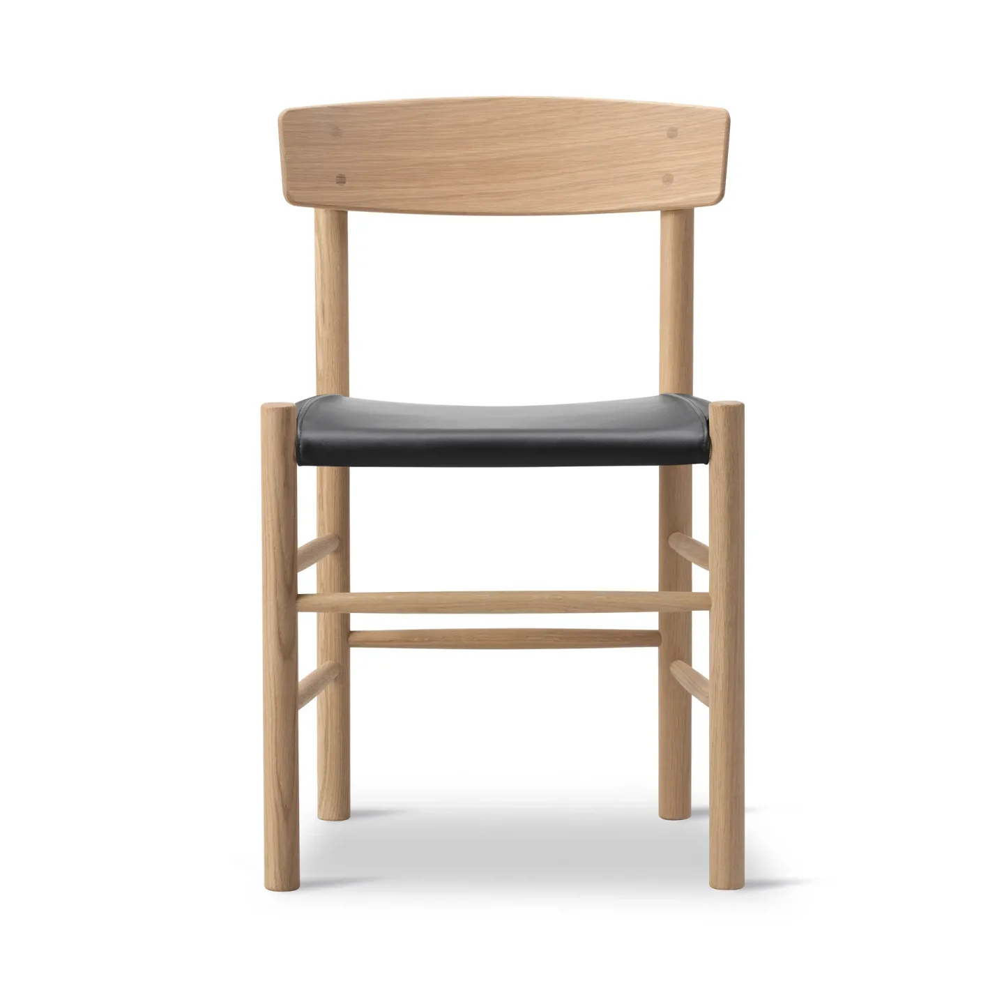 Fredericia Furniture J39 Stuhl Gesäuertes Eichenleder Omni 301 Black