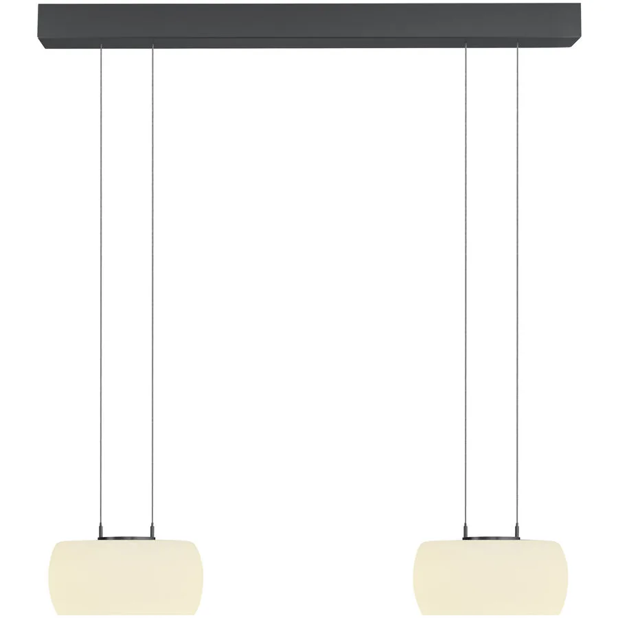 Designer-Pendellampe Bankamp Bold anthrazit 2-flammig - Farbe: anthrazit eloxiert - LED - Lichtfarbe: Extra warmweiss - Material: Aluminium/Stahl -