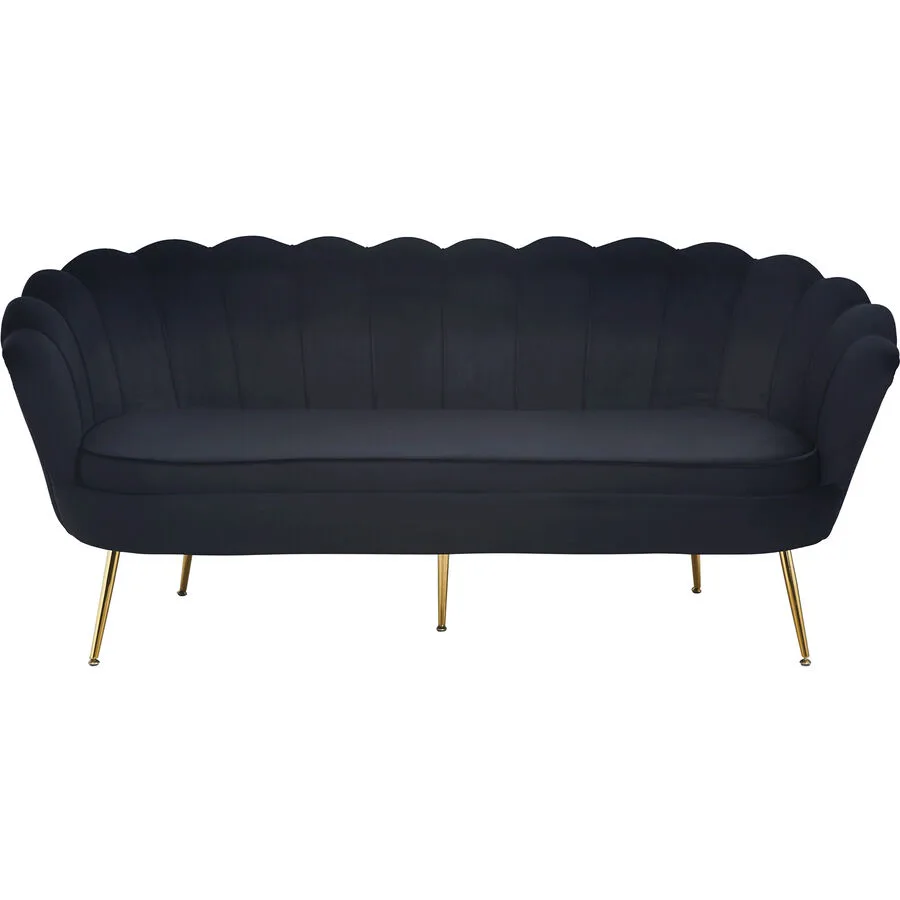 Sofa Pedro Ohne Samt schwarz B 180 T 76 cm