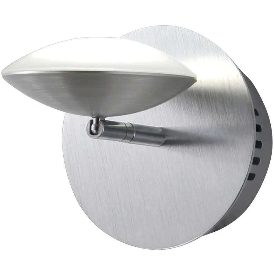 Wandlampe Hara Grau Metall - Farbe: Alu. gebürstet/chrom - LED - Lichtfarbe: Warmweiss - LED Energiesparlampen