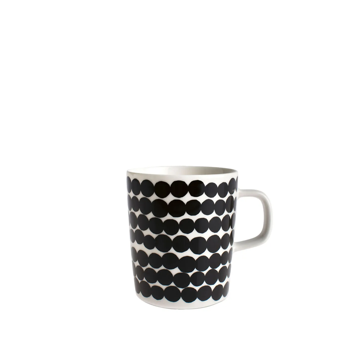 Marimekko - Siirtolapuutarha mugg 25 cl white, black/räsymatto - Kaffekoppar - Sami Ruotsalainen - Vit - Porslin