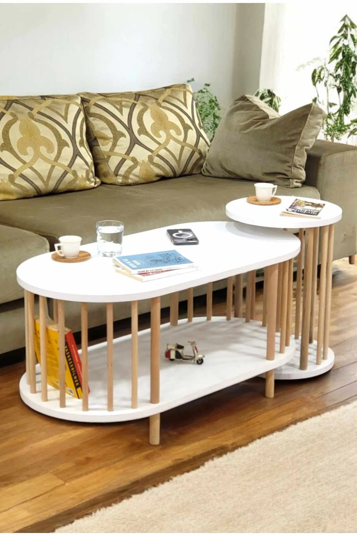 Belvo Soffbordsset 90x43x45 cm - Vit