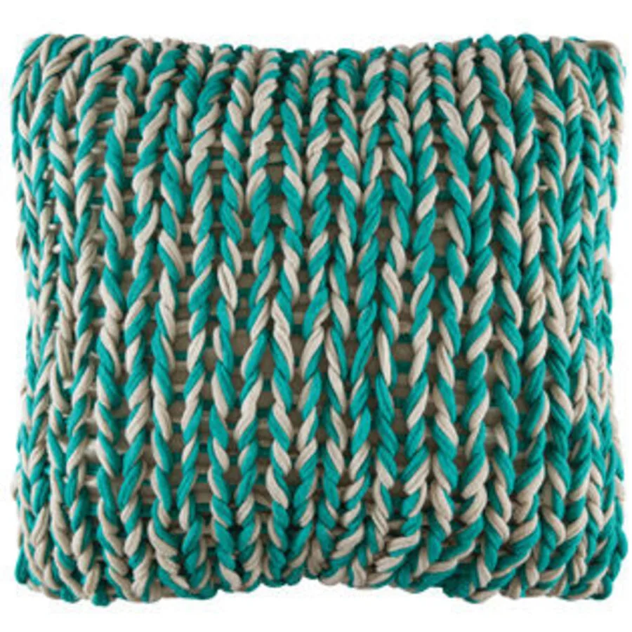 KAS Zierkissenbezug Splice teal Baumwolle B 48 T 48 cm