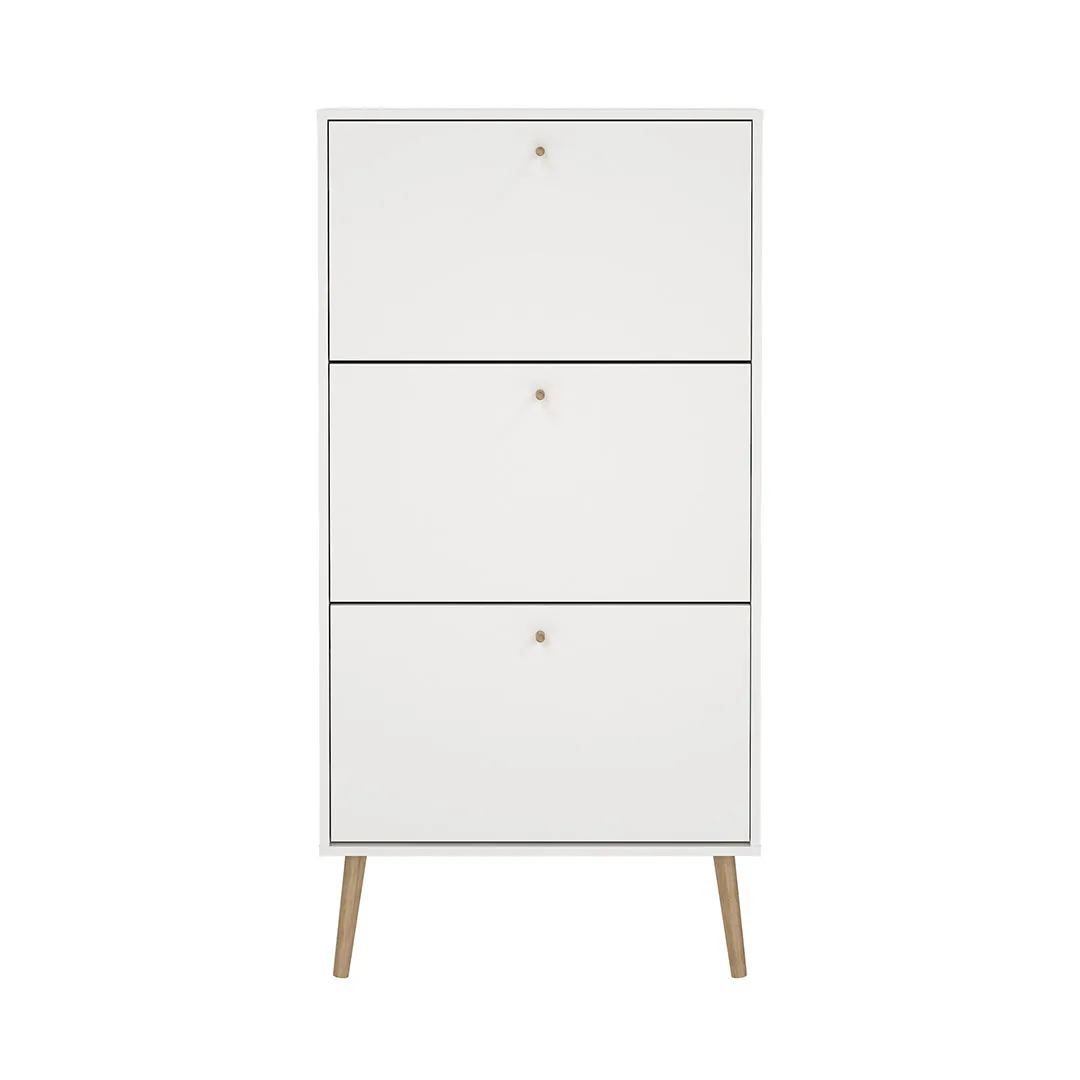 Bodo Schuhschrank 3 Klapptüren weiß.