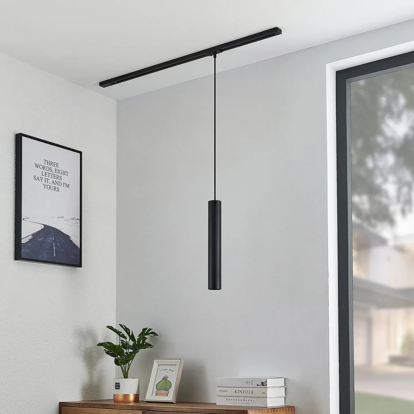 Linaro Track Pendelleuchte H40 Schwarz - Lindby - Wohnzimmer - Modern - Metall - Einflammig