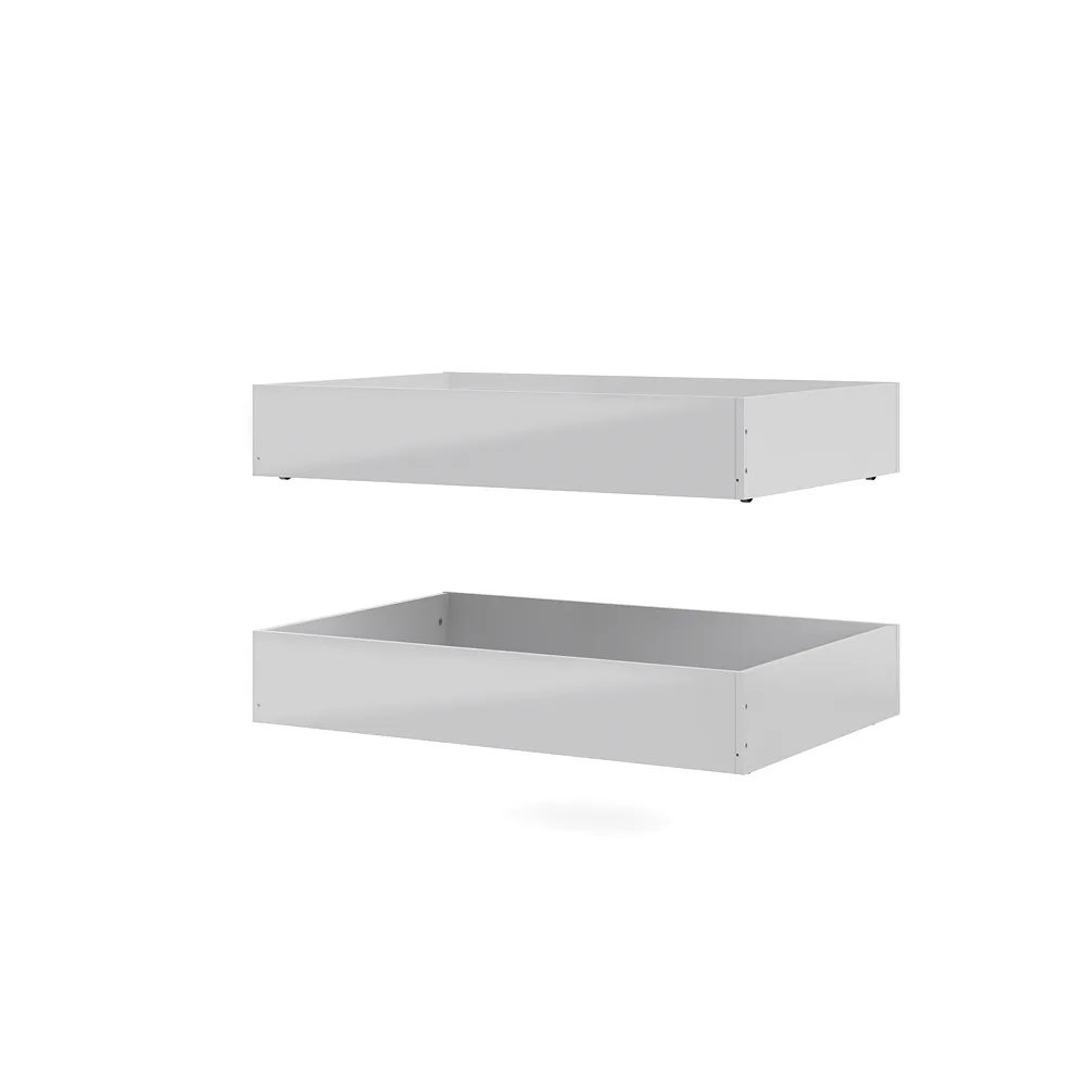 Nada Bett 2 Bettschubladen breite 99 cm, weiss hochglanz.
