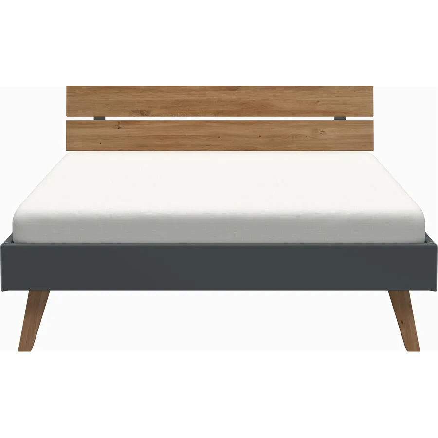 Modular Bett Livorno dunkelgrau Wildeiche/Holzwerkstoff 160 x 200 cm