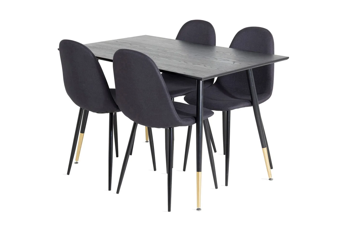 Balisa Matgrupp 120 cm inkl 4 Ypas Stolar - Svart