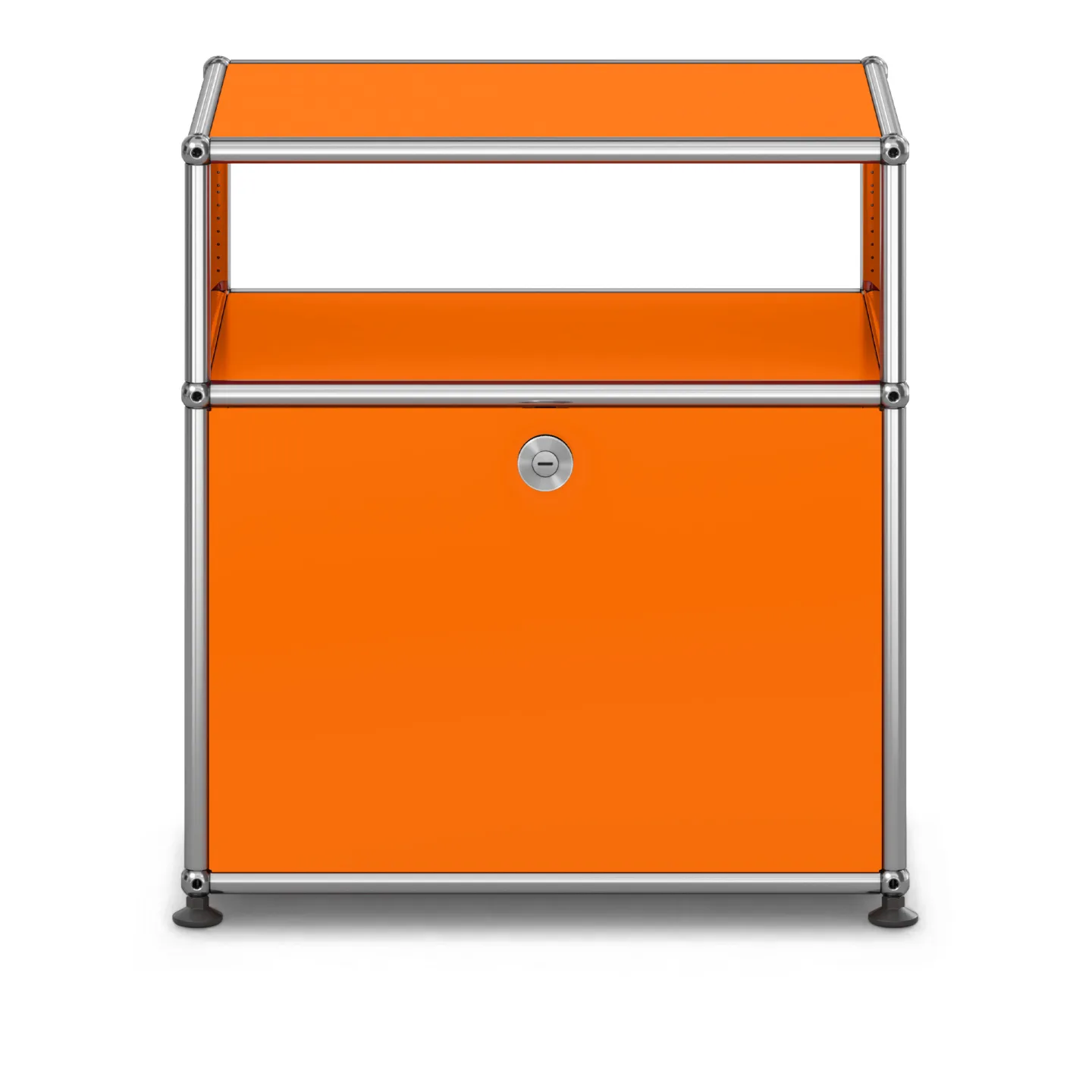 USM - USM Haller Bedside Table M55 Pure Orange - Sängbord - Fritz Haller & Paul Schärer - Orange - Metall