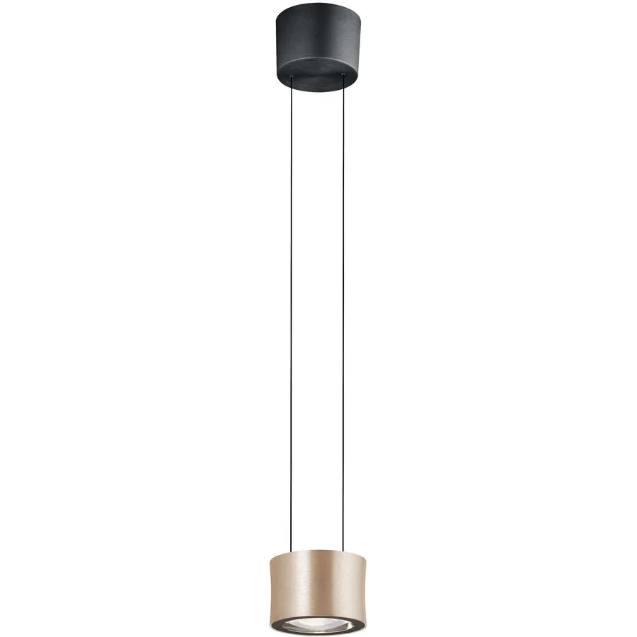 Designer-Pendellampe Bankamp Impulse Roségold 1-flammig vertical flex - Farbe: Rose/Gold eloxiert - LED - Lichtfarbe: Extra warmweiss - Material: