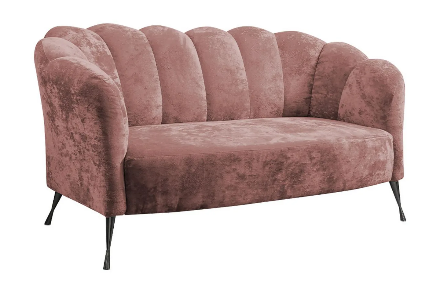 Adrial 2-sits Soffa - Sammet/Rosa/Svart Krom