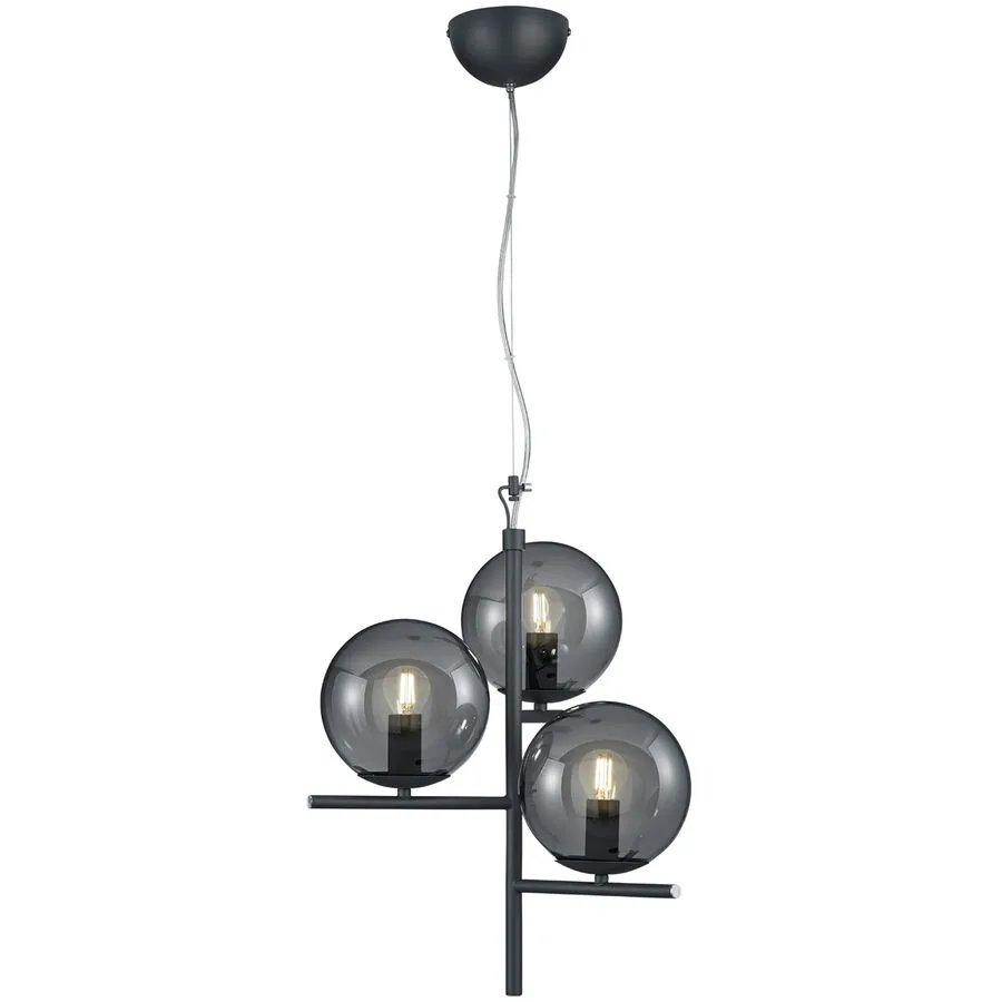 Pendellampe Reya Grau Metall 40 cm 150 cm - Farbe: anthrazit