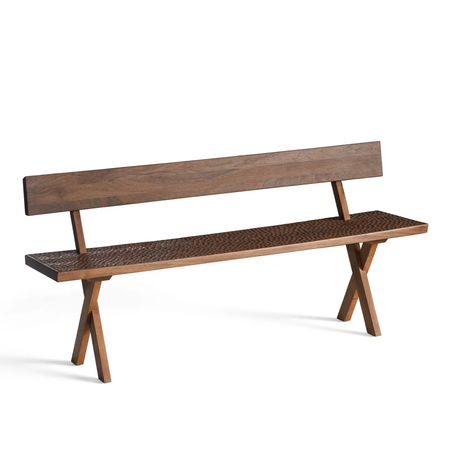 Zanat - Touch Bench with backrest, 100, Oljad valnöt - TV-bänkar - Studioilse - Träfärgad - Trä